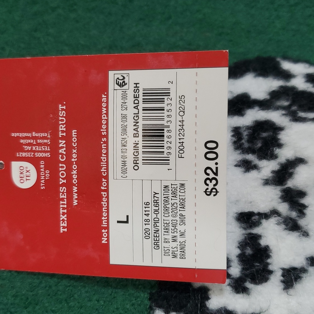 Wondershop Woman's Long Sleeve Dalmatian Sweater ~ Green - Picture 6 of 11